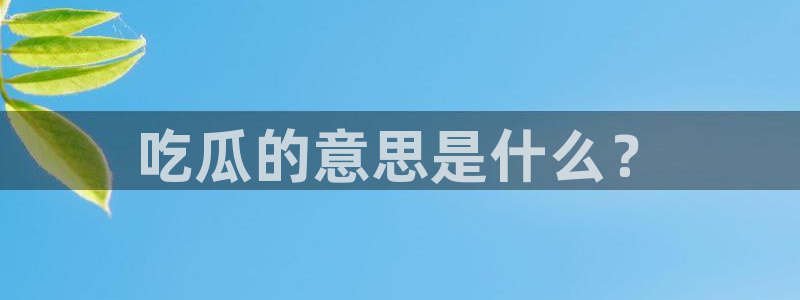 吃瓜是什么意思?：吃瓜的意思是什么？