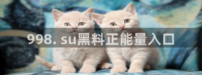 www.吃瓜.com：998. su黑料正能量入口